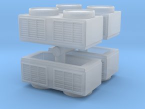 Rooftop Air Conditioning Unit (x4) 1/120 in Smooth Fine Detail Plastic