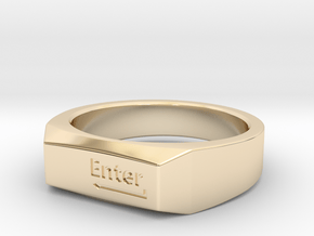 Enter key Ring in 14k Gold Plated Brass: 5 / 49