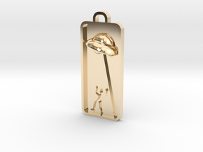 UFO Abduction Pnedant in 14K Yellow Gold