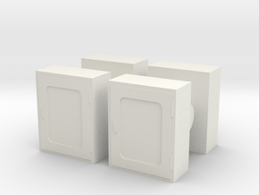 Fire Hose Box (x4) 1/48 in White Natural Versatile Plastic