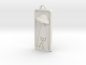 UFO Abduction Pnedant in White Natural Versatile Plastic