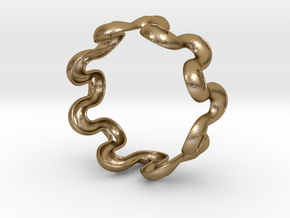 Wavy bracelet 2 - 75 in Polished Gold Steel
