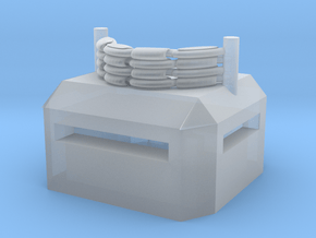 Square Bunker with Machine Gun Nest in Tan Fine Detail Plastic