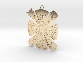 Cress Slavic amulet Pendant in 14k Gold Plated Brass