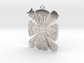 Cress Slavic amulet Pendant in Rhodium Plated Brass