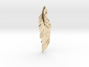 Feather Pendant in 14K Yellow Gold