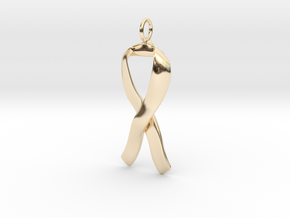 Ribbon Pendant Solid in 14K Yellow Gold
