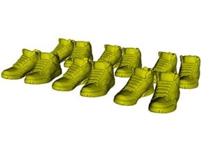 1/24 scale sneaker shoes A x 6 pairs in Tan Fine Detail Plastic