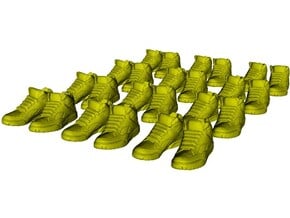 1/24 scale sneaker shoes A x 12 pairs in Tan Fine Detail Plastic