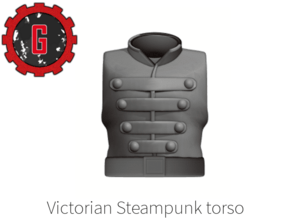 victorian steampunk strapped torso in Tan Fine Detail Plastic