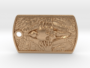 Metal Birth Dogtag 50mm high in Natural Bronze