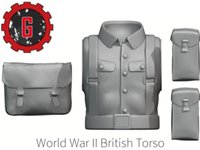 28mm heroic scale ww2 British Torso with kit in Tan Fine Detail Plastic