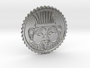 Bes coin amulet in Natural Silver