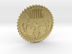 Bes coin amulet in Natural Brass