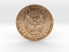 Eagle Head Coin of 9 Virtues Lucky Lottery Token in Polished Bronze