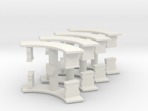 Curved Garden Bench (x8) 1/87 in White Natural Versatile Plastic