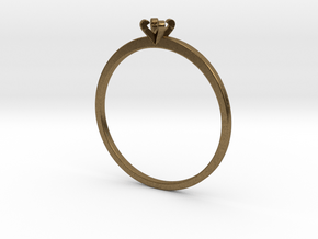 Plain Size 7 Ring - 3mm Gem - 4 prong - v5 in Natural Bronze