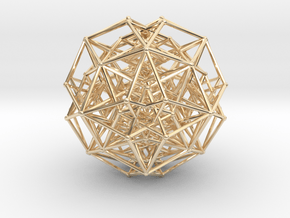 Tesseract in 14k Gold Plated Brass