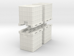 IBC Container Tank (x4) 1/87 in White Natural Versatile Plastic