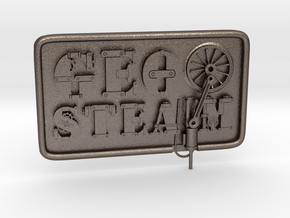 Geosteam-Emblem für Taschen in Polished Bronzed-Silver Steel