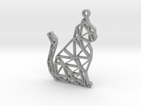 geometric cat pendant in Aluminum