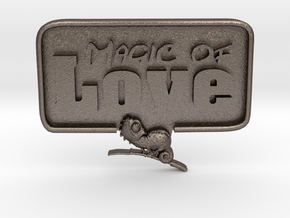 Magic-Love-Chameleon in Polished Bronzed-Silver Steel