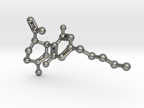CBD Molecule Necklace Small in Polished Silver