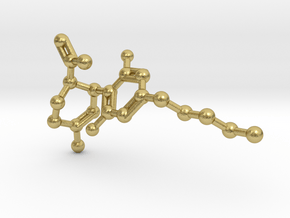 CBD Molecule Necklace Small in Natural Brass