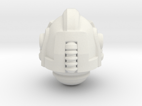 Scifi Knight Helm 1 in White Natural Versatile Plastic