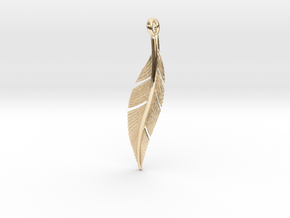 Feather Pendant in 14K Yellow Gold