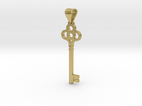 Key Pendant in Natural Brass