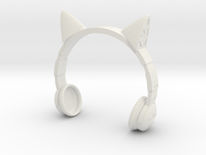 Cat Headphones in White Natural Versatile Plastic