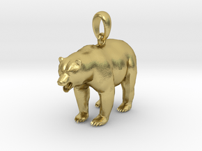 Bear pendant in Natural Brass