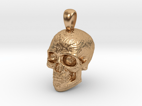 Skull Pendant in Polished Bronze