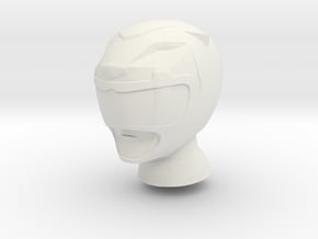8 in MMPR Yellow Helmet in White Natural Versatile Plastic