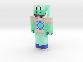 Teal Yoshi | Minecraft toy in Glossy Full Color Sandstone