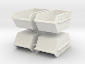 Construction Waste Container (x4) 1/144 in White Natural Versatile Plastic