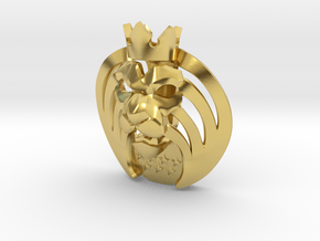 Mad Lions Pendant in Polished Brass