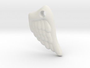Wing Pendant in White Natural Versatile Plastic