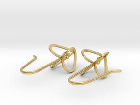 Heart Crown Earrings in Polished Brass