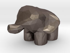 Elephant in Polished Bronzed-Silver Steel