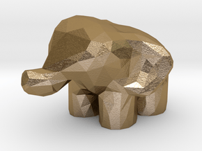 Elephant in Polished Gold Steel
