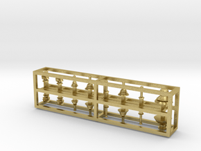 bay Dachaufsätze V2 messing - 1:120 TT 16-teilig in Natural Brass