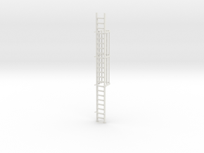 'S Scale' - 20 Ft. Caged Ladder in White Natural Versatile Plastic