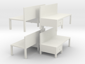 Workbench Table (x4) 1/100 in White Natural Versatile Plastic
