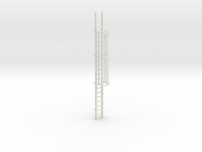 'HO Scale' - 20' Caged Ladder in White Natural Versatile Plastic
