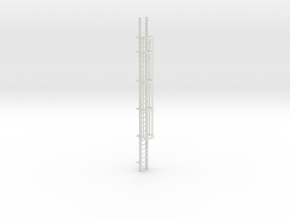 'HO Scale' - 30' Caged Ladder in White Natural Versatile Plastic