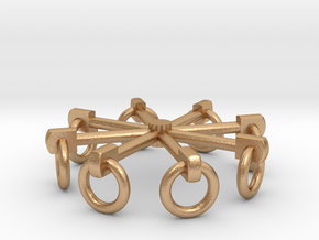 7W001 Tie Town Rings - Hanging Down 7mm Scale in Natural Bronze