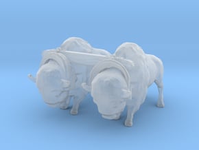 N Scale Bison Team in Tan Fine Detail Plastic