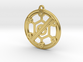 Anti-Virus Lockdown Earring ~ 36mm diameter in Polished Brass